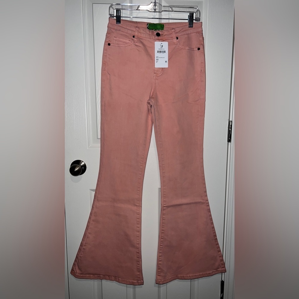 🌸 NWT! Sandrine Rose X Free People Super Flare Jeans - Picture 3 of 11